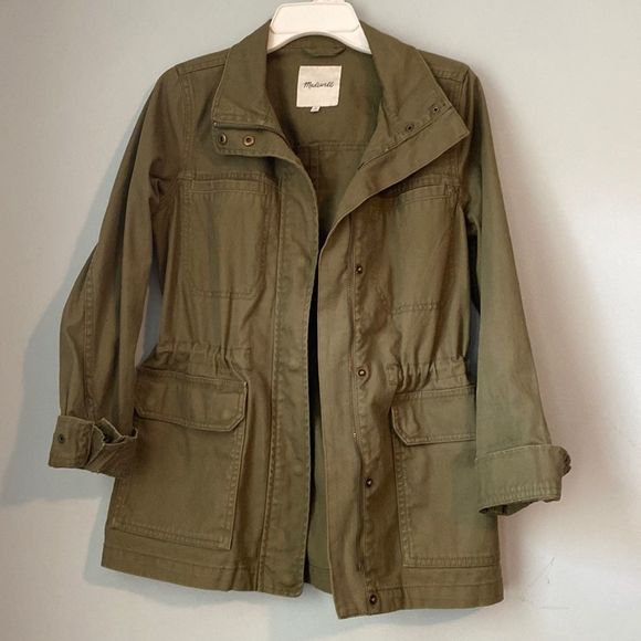 Madewell Utility Jacket With Belt Madewell Army Green Utility